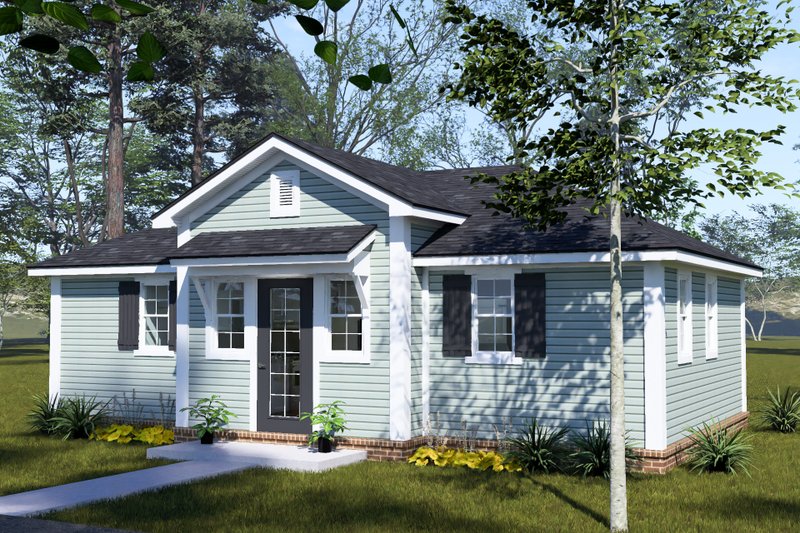 Architectural House Design - Exterior - Front Elevation 2 for Cottage House Plan #513-2471 - 2 bed, 2 bath