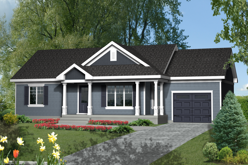 Country Style House Plan - 3 Beds 1 Baths 992 Sq/Ft Plan #25-4461