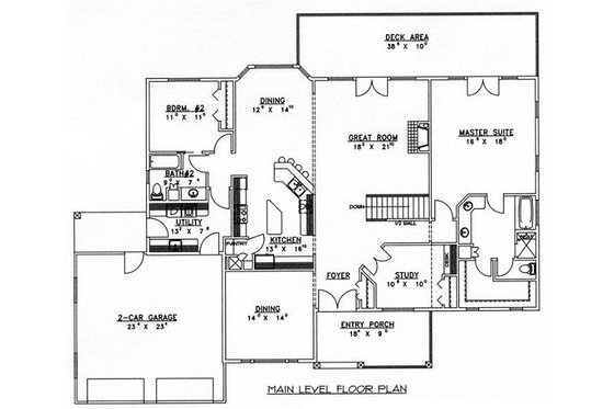 Floor Plan - Main Floor for Modern House Plan #117-531 - 5 bed, 4 bath