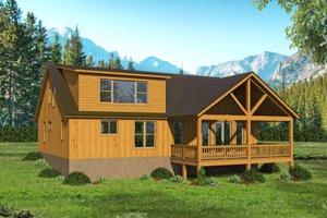 Exterior - Rear Elevation for Country House Plan #932-87 - 3 bed, 3 bath
