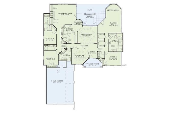Floor Plan - Main Floor for European House Plan #17-2632 - 3 bed, 3.5 bath