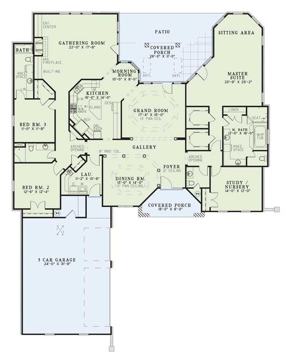 Architectural House Design - European Floor Plan - Main Floor Plan #17-2632