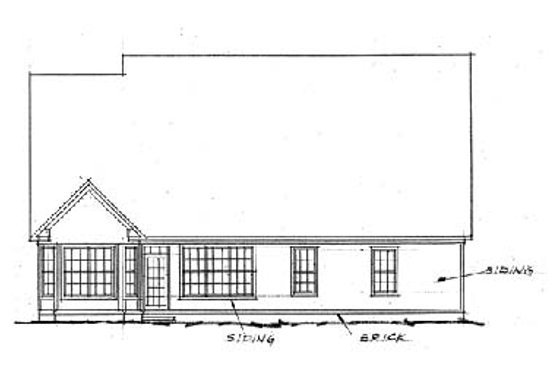Exterior - Rear Elevation for Traditional House Plan #20-232 - 4 bed, 2.5 bath