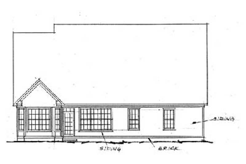 House Blueprint - Exterior - Rear Elevation for Traditional House Plan #20-232 - 4 bed, 2.5 bath