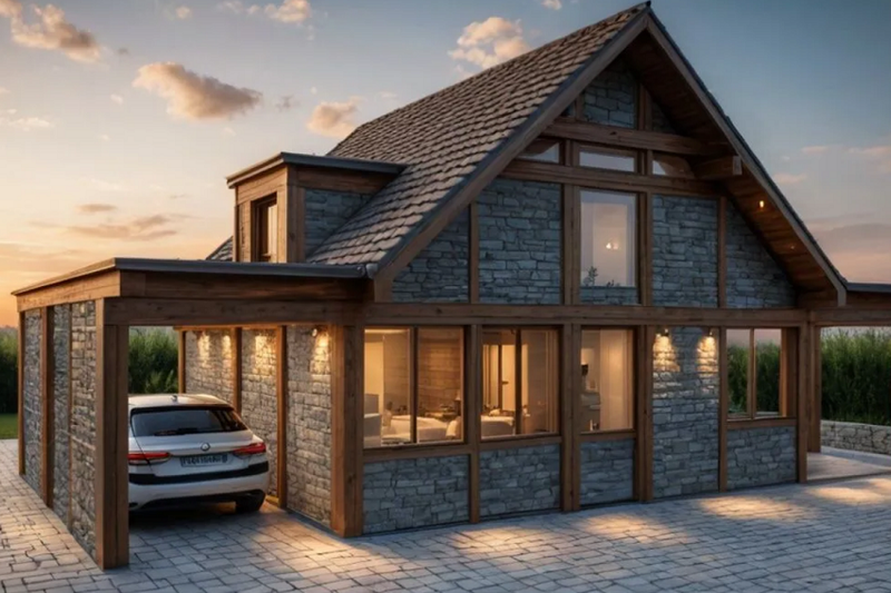 House Blueprint - Exterior - Rear Elevation for Modern House Plan #542-8 - 2 bed, 1 bath