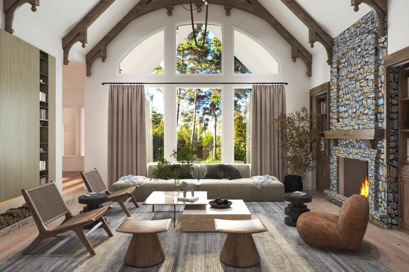 Dream House Plan - Interior - Family Room for Craftsman House Plan #54-563 - 3 bed, 2.5 bath