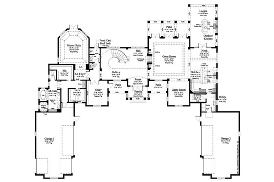 Floor Plan - Main Floor for Contemporary House Plan #930-512 - 4 bed, 4.5 bath