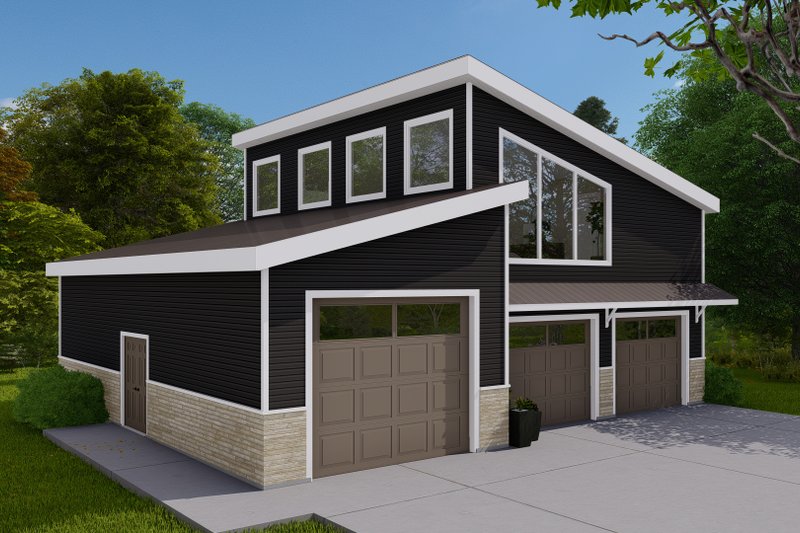 House Blueprint - Exterior - Front Elevation 3 for Modern House Plan #1060-155 - 1 bed, 1.5 bath