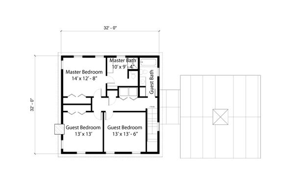 Colonial Floor Plan - Upper Floor Plan #497-19