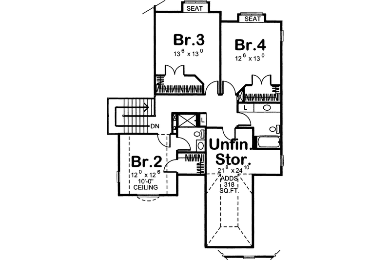 Home Plan - Floor Plan - Upper Floor for European House Plan #455-189 - 4 bed, 3.5 bath