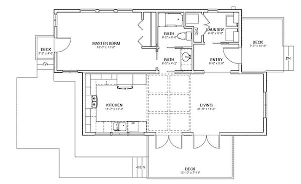 Cottage Floor Plan - Main Floor Plan #499-4