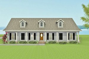 Southern Exterior - Front Elevation Plan #44-145