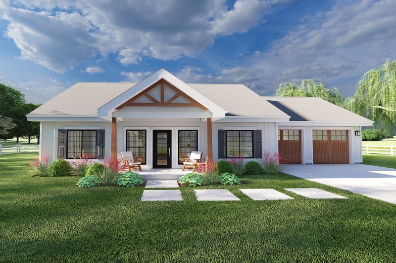 Architectural House Design - Farmhouse Exterior - Front Elevation Plan #126-256