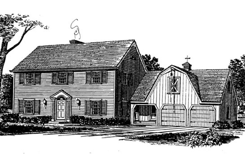 House Blueprint - Colonial Exterior - Front Elevation Plan #315-108