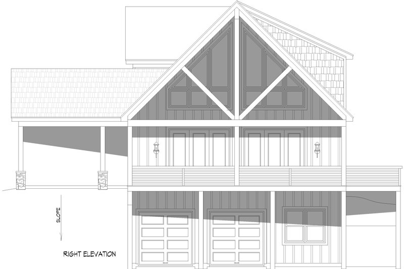 House Blueprint - Exterior - Other Elevation 2 for Country House Plan #932-1445 - 3 bed, 2.5 bath