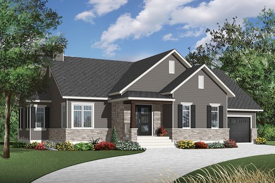 Exterior - Front Elevation 4 for Country House Plan #23-2570 - 2 bed, 1 bath