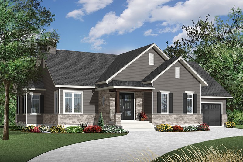 Home Plan - Exterior - Front Elevation 4 for Country House Plan #23-2570 - 2 bed, 1 bath