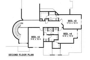 Floor Plan - Upper Floor for Traditional House Plan #67-755 - 4 bed, 3.5 bath