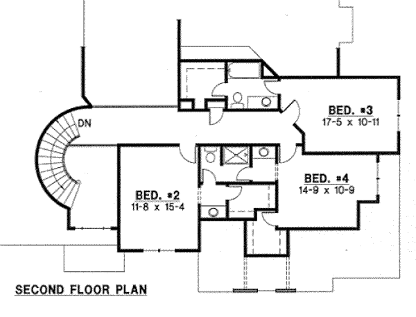 Traditional Floor Plan - Upper Floor Plan #67-755