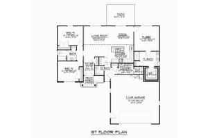 Floor Plan - Main Floor for Ranch House Plan #1064-46 - 3 bed, 2 bath
