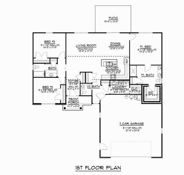 House Design - Ranch Floor Plan - Main Floor Plan #1064-46