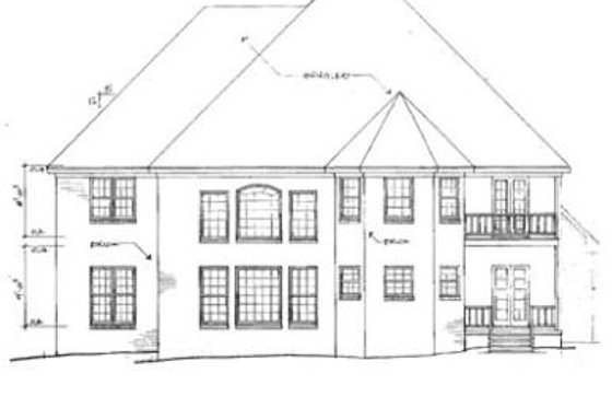 Exterior - Rear Elevation for Country House Plan #10-221 - 4 bed, 4 bath
