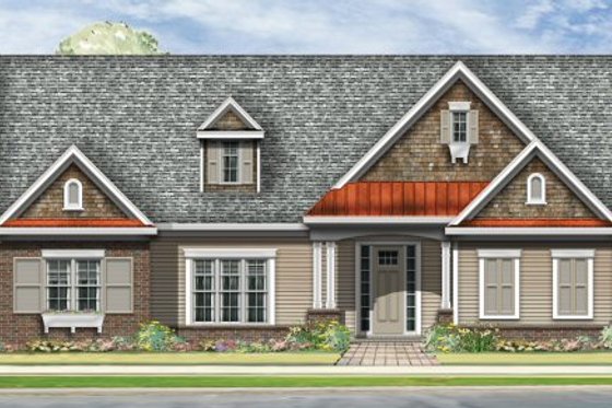 Exterior - Front Elevation for Traditional House Plan #424-277 - 3 bed, 2 bath