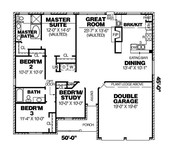Traditional Floor Plan - Main Floor Plan #34-125