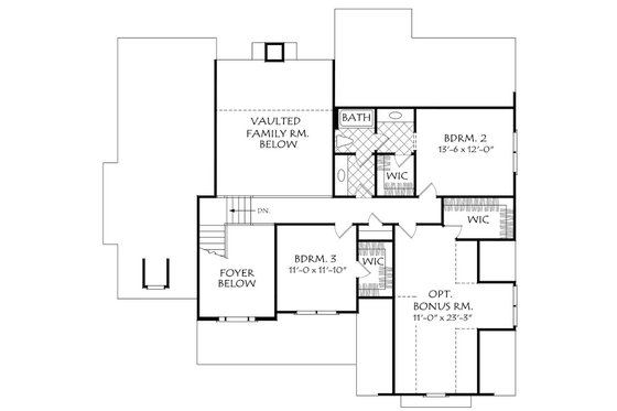 Floor Plan - Upper Floor for Cottage House Plan #927-14 - 4 bed, 3 bath