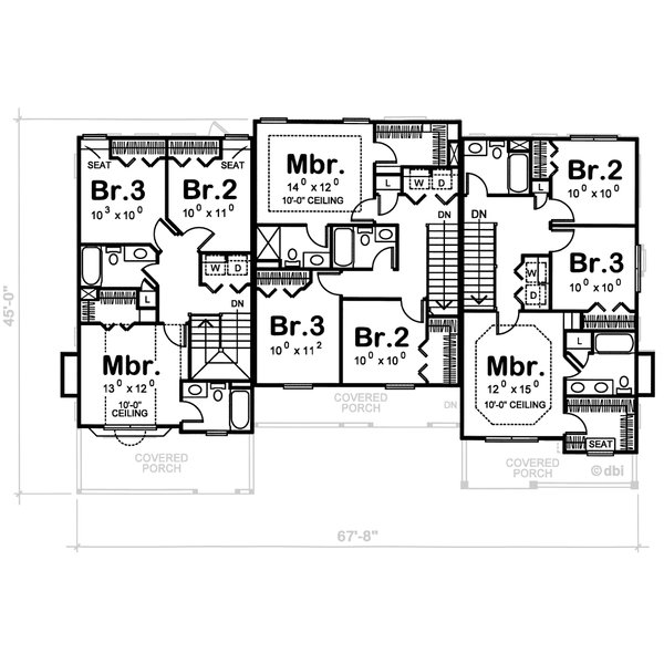 Traditional Floor Plan - Upper Floor Plan #20-402