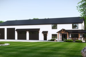 House Blueprint - Barndominium Exterior - Front Elevation Plan #1064-292