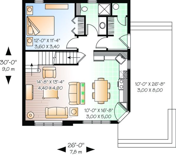 Dream House Plan - Cottage Floor Plan - Main Floor Plan #23-493