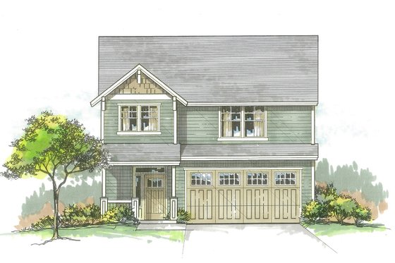 Exterior - Front Elevation for Craftsman House Plan #53-561 - 3 bed, 2.5 bath