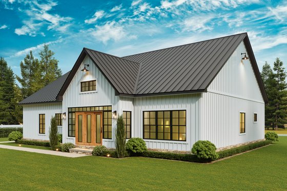 Exterior - Rear Elevation 1 for Traditional House Plan #54-682 - 3 bed, 3 bath