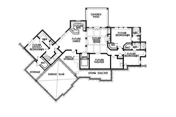 Floor Plan - Lower Floor for Farmhouse House Plan #54-383 - 3 bed, 2 bath