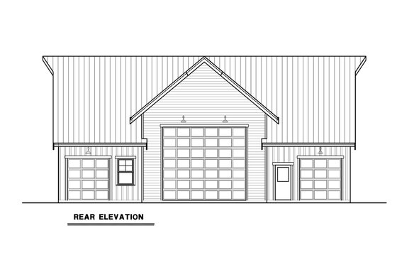 Exterior - Rear Elevation for Barndominium House Plan #1070-218 - 2 bed, 2.5 bath