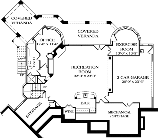 Architectural House Design - European Floor Plan - Lower Floor Plan #453-51