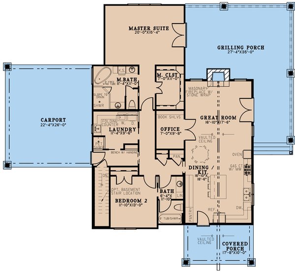 Craftsman Floor Plan - Main Floor Plan #923-305