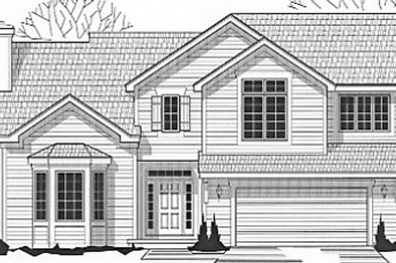 Exterior - Front Elevation for Traditional House Plan #67-659 - 3 bed, 2 bath