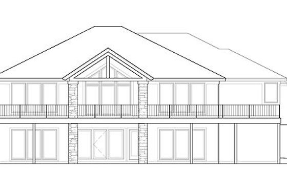 Exterior - Rear Elevation House Plan #67-877 - 4 bed, 3.5 bath