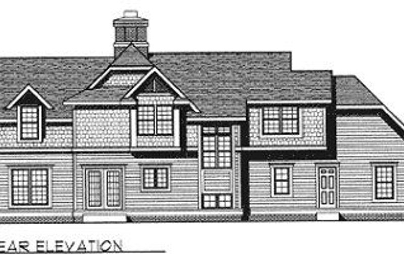 Home Plan - Exterior - Rear Elevation for Country House Plan #70-365 - 4 bed, 2.5 bath