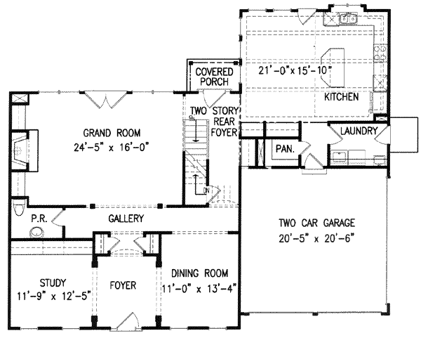 Colonial Floor Plan - Main Floor Plan #54-152