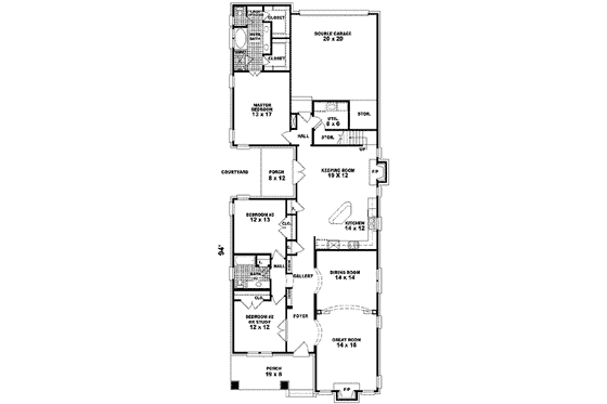 Floor Plan - Main Floor for Traditional House Plan #81-440 - 3 bed, 2 bath