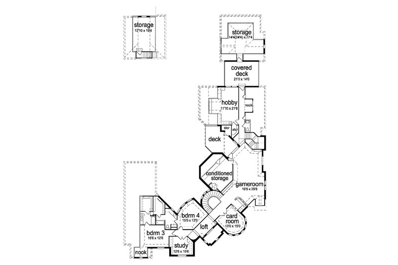 Home Plan - Floor Plan - Upper Floor for European House Plan #84-293 - 4 bed, 4 bath