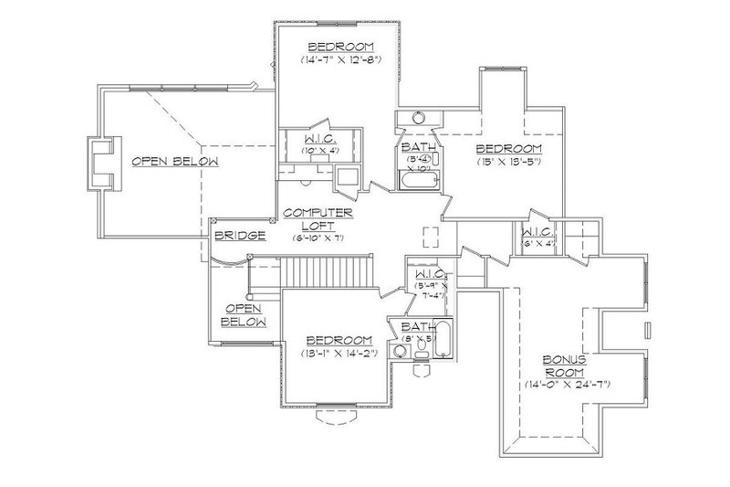 Home Plan - Floor Plan - Upper Floor for European House Plan #5-421 - 6 bed, 5 bath