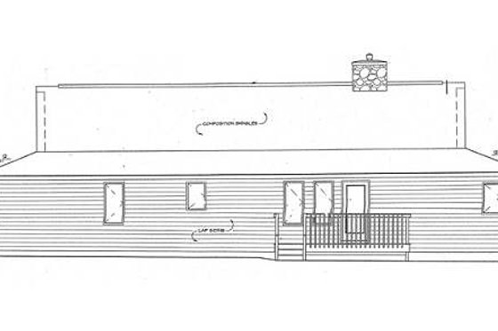 Exterior - Rear Elevation for Farmhouse House Plan #312-599 - 3 bed, 2 bath