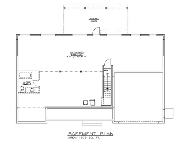 Dream House Plan - Floor Plan - Lower Floor for Craftsman House Plan #1100-108 - 3 bed, 2 bath