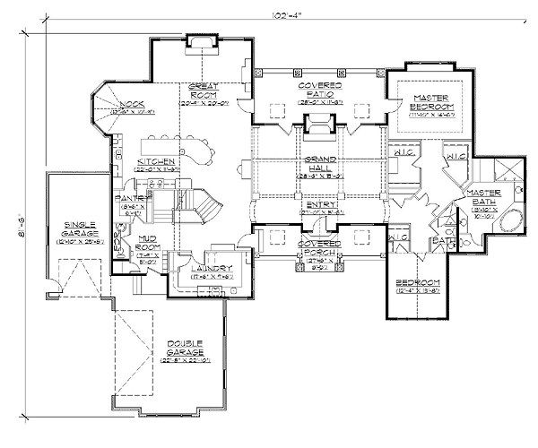 House Design - Country Floor Plan - Main Floor Plan #5-416