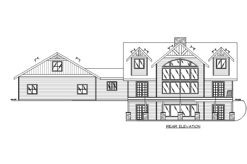 Architectural House Design - Exterior - Rear Elevation for Farmhouse House Plan #117-942 - 4 bed, 3 bath