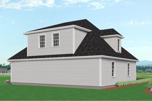 Exterior - Rear Elevation for Traditional House Plan #75-188, 0 bath